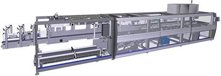 Tray packers with in-line infeed